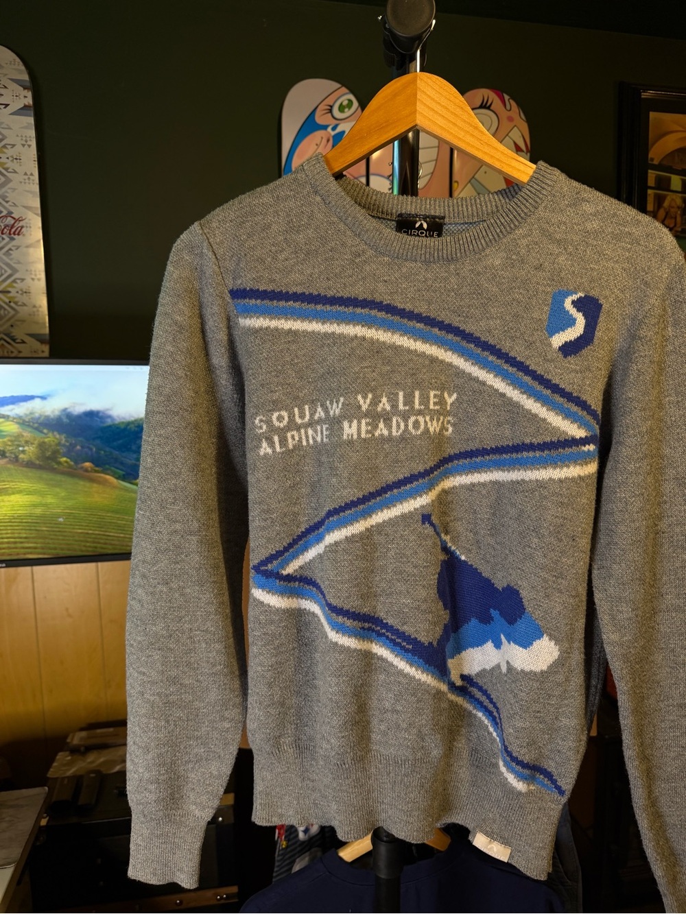 Vintage Squaw Valley Alpine Meadows Skiing Crewneck Sweater